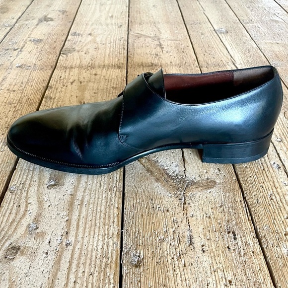 Loewe Black Leather Monk Strap Dress Shoes Size 44 Great Condition - Picture 7 of 12
